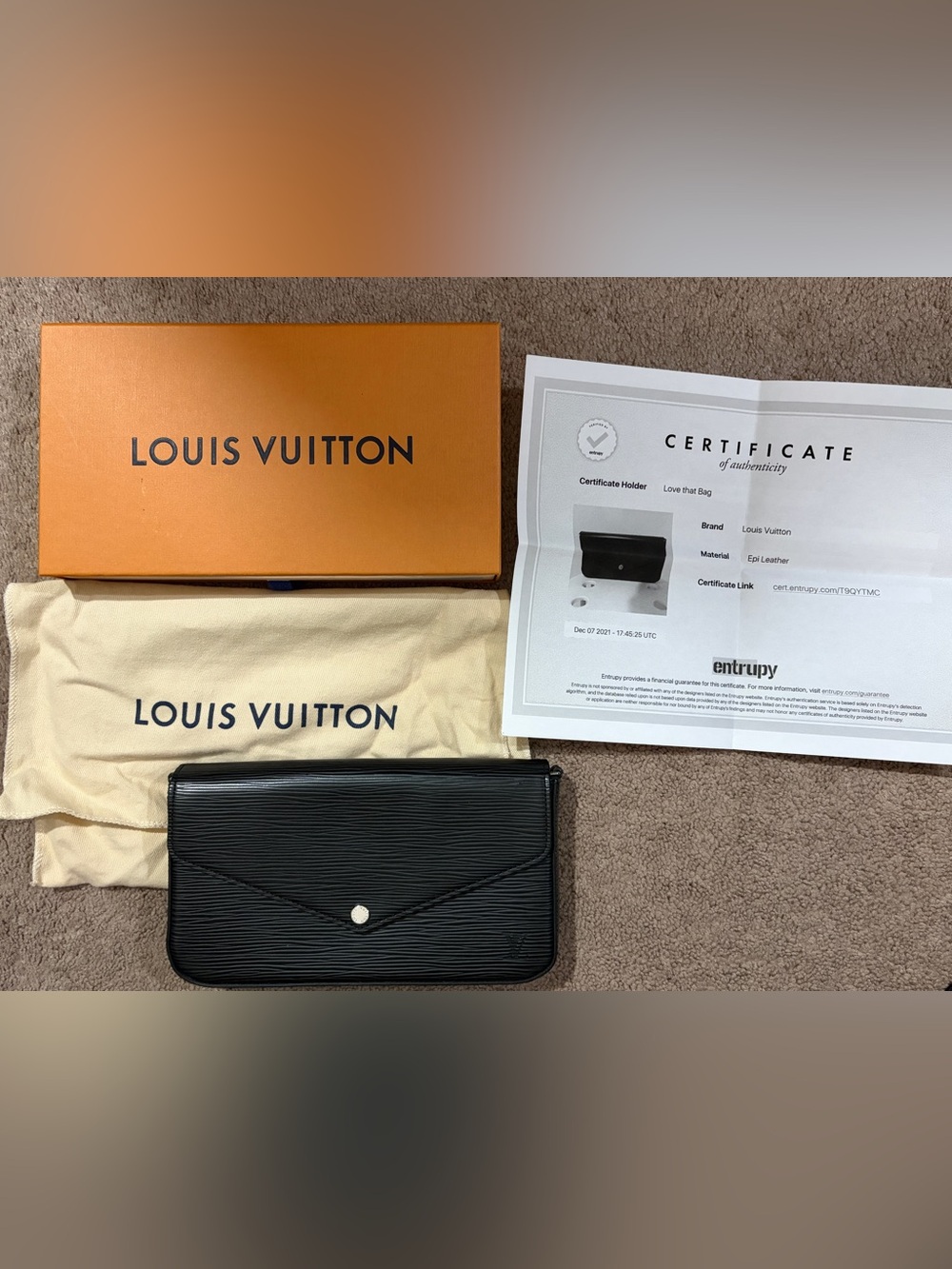 Louis Vuitton Black Epi Felicie